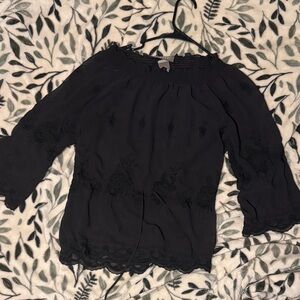 Kenar Black Lace Blouse